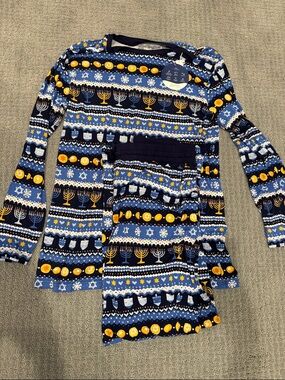 Little Sleepies Navy, Yellow and White Hanukkah Men’s Pajama Set